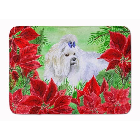 Carolines Treasures Maltese Poinsettas Machine Washable Memory Foam Mat CK1299RUG